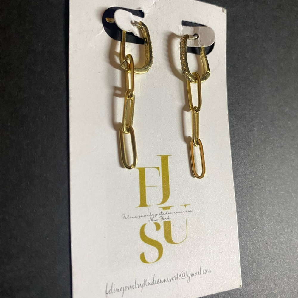 Gold Vermeil Chain Drop Earrings